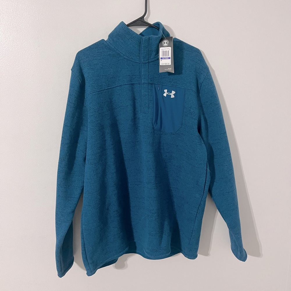 Under Armour Men’s Fleece Quarter Zip Coldgear - Turquoise New With Tags